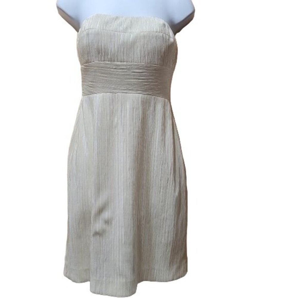 Gianni Bini Women’s Size 0 Strapless Knee Length Cocktail Dress A-Line Cream
